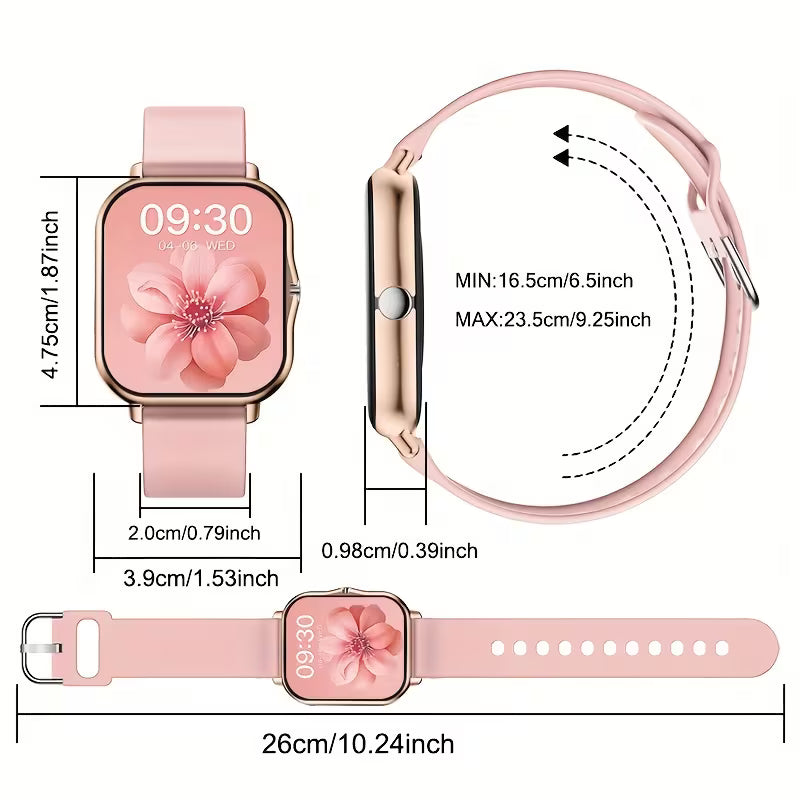 Full Touch Screen Smart Watch with Wireless Calling – Men &amp; Women, Long Battery Life, Alloy Case