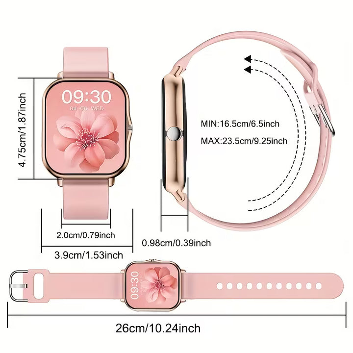 Full Touch Screen Smart Watch with Wireless Calling – Men &amp; Women, Long Battery Life, Alloy Case
