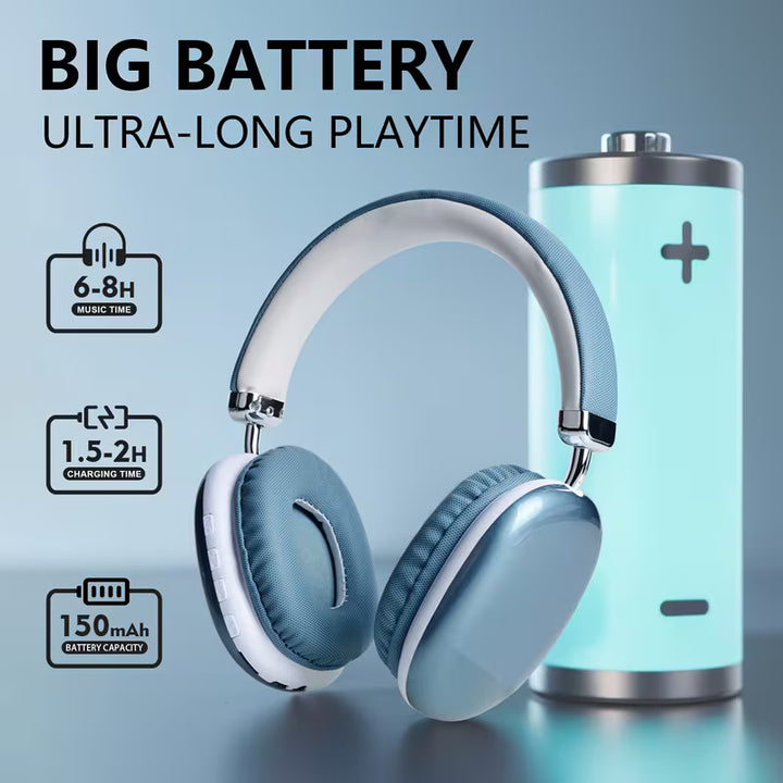 URIZONS B40 Soft Headband Wireless HIFI-Music Headphones - TWS Earphones with Mic, Foldable Design & Gaming Compatible
