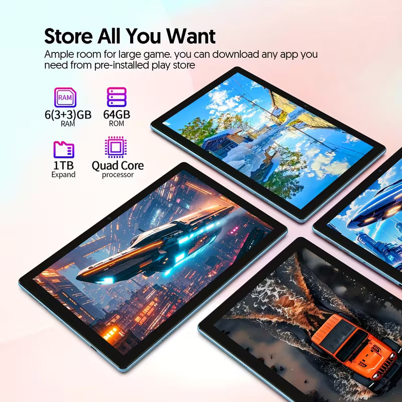 Android 15 10-Inch Tablet Optional Keyboard Bundle