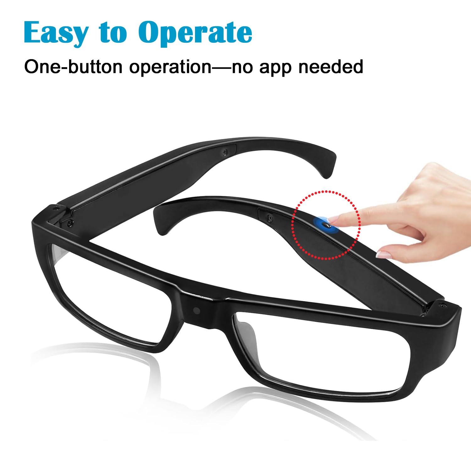 Eye4Spy Hidden Camera Glasses – 1080P HD Wearable Mini Spy Eyewear for Personal Security | Rechargeable - 100 Minutes Backup | Supports microSD Card up to 128GB (Card not Included)