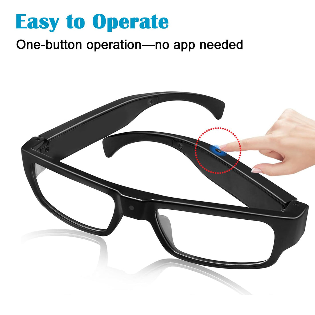 Eye4Spy Hidden Camera Glasses – 1080P HD Wearable Mini Spy Eyewear for Personal Security | Rechargeable - 100 Minutes Backup | Supports microSD Card up to 128GB (Card not Included)