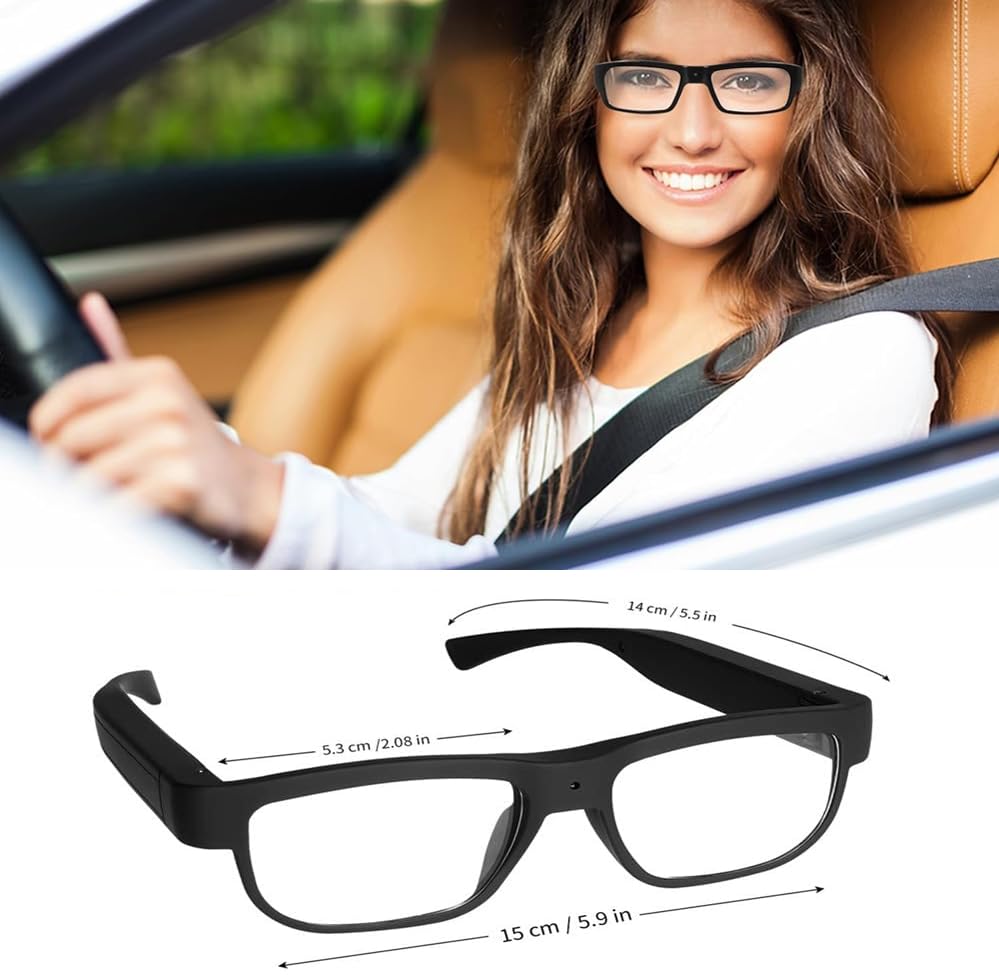 Eye4Spy Hidden Camera Glasses – 1080P HD Wearable Mini Spy Eyewear for Personal Security | Rechargeable - 100 Minutes Backup | Supports microSD Card up to 128GB (Card not Included)