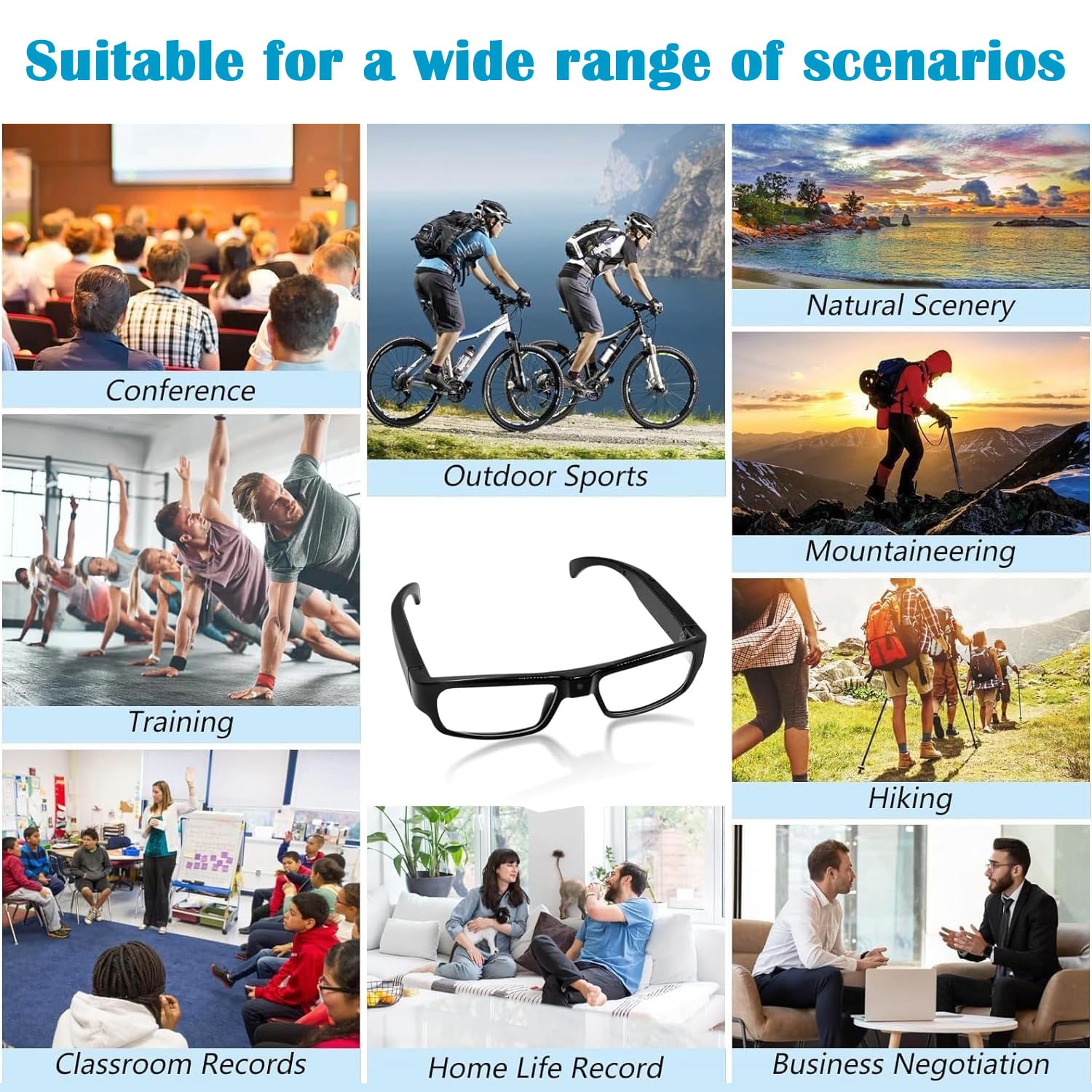 Eye4Spy Hidden Camera Glasses – 1080P HD Wearable Mini Spy Eyewear for Personal Security | Rechargeable - 100 Minutes Backup | Supports microSD Card up to 128GB (Card not Included)