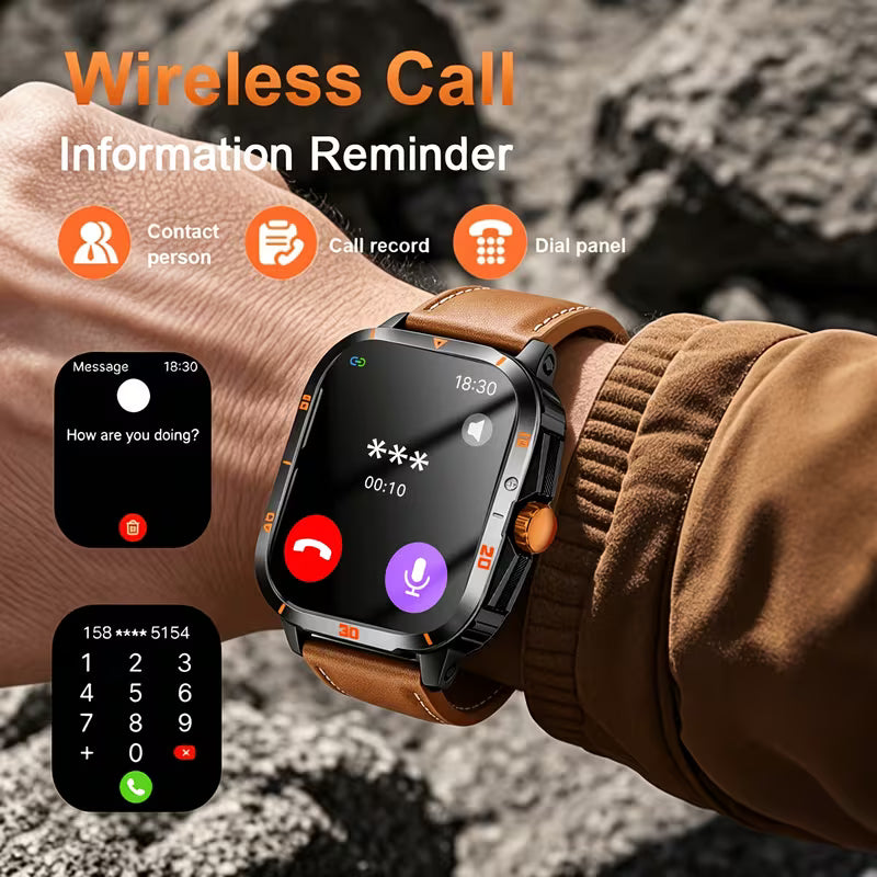 2026 Smart Men's Watch - Wireless Calling, Fitness Tracker &amp; Remote Camera Control
