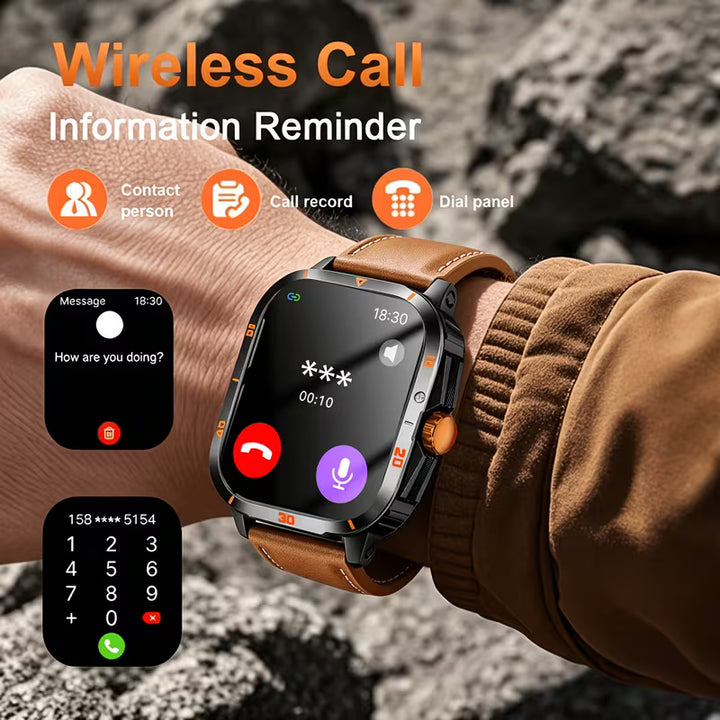 2026 Smart Men's Watch - Wireless Calling, Fitness Tracker &amp; Remote Camera Control