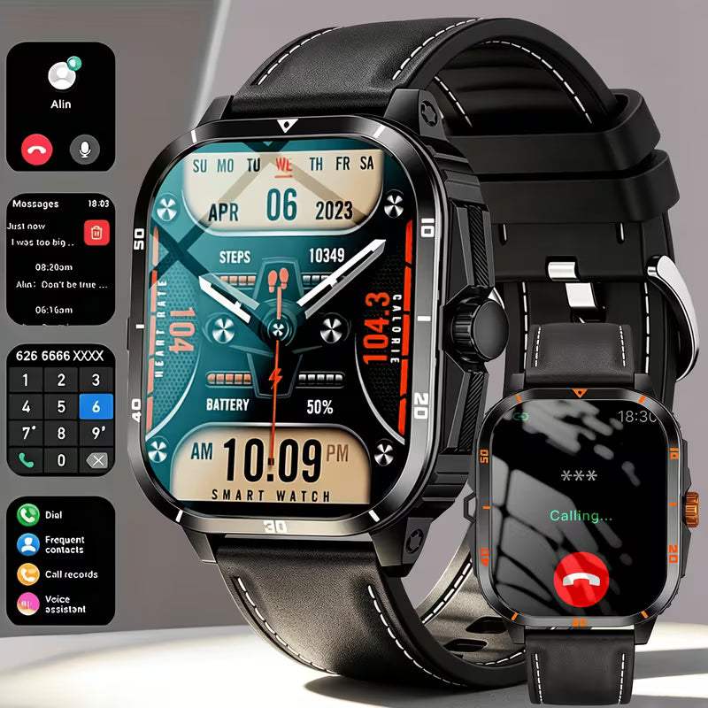 2026 Smart Men's Watch - Wireless Calling, Fitness Tracker &amp; Remote Camera Control