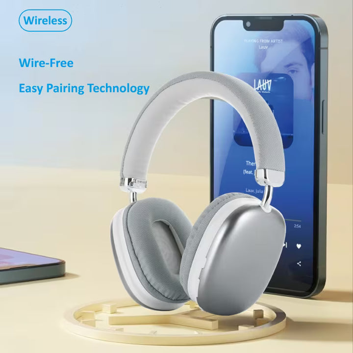 Premium Wireless Headphones with Built-In Mic – Foldable Design for Travel, Work & Gaming