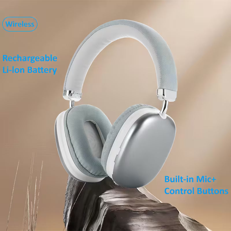 Premium Wireless Headphones with Built-In Mic – Foldable Design for Travel, Work & Gaming