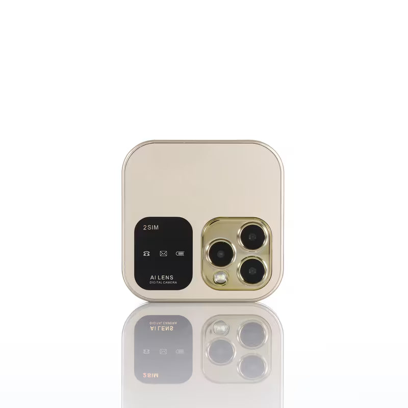 Golden Small Square Phone | Flip Phone