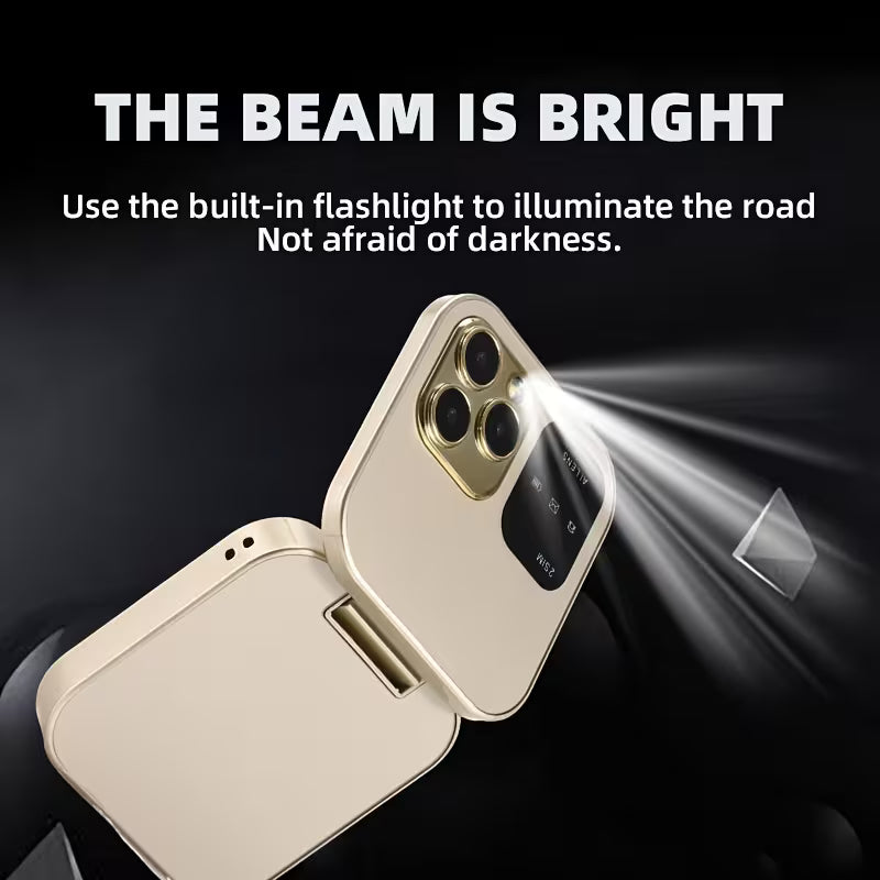 Golden Small Square Phone | Flip Phone
