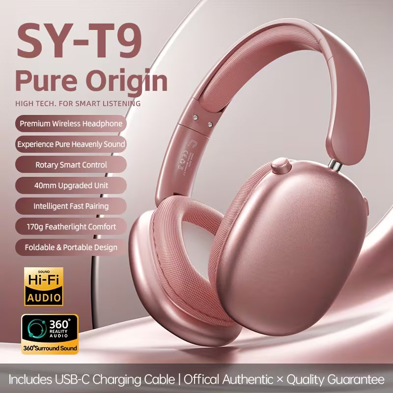 Soytot9 Over-Ear Headphones - 170G Lightweight & Foldable Design